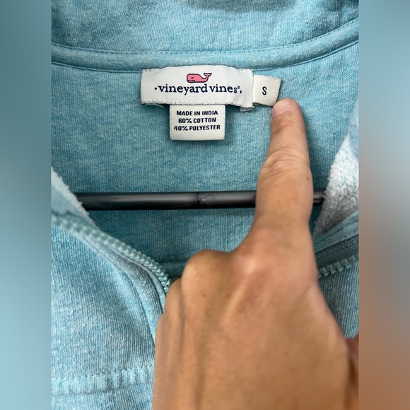 Vineyard Vines small turquoise quarter zip - Picture 2 of 3